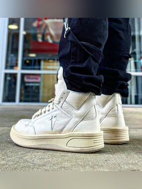 Rick Owens DRKSHDW x Converse TURBOWPN Platform Sneakers - White / Egret - 7.5